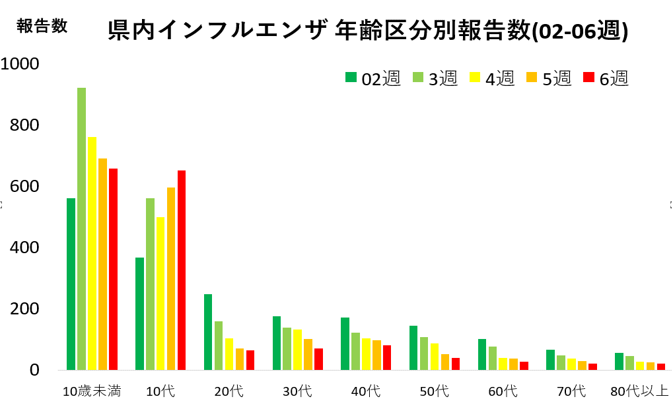 インフルエンザ年代別推移