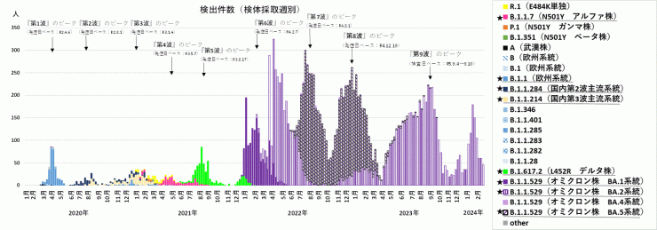 検出ゲノムの推移（2024年3月13日現在）