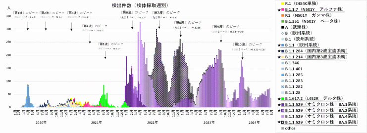 検出ゲノムの推移（2024年8月15日現在）