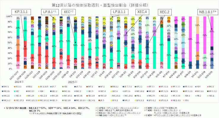 亜型別の内訳（2025年6月5日現在）